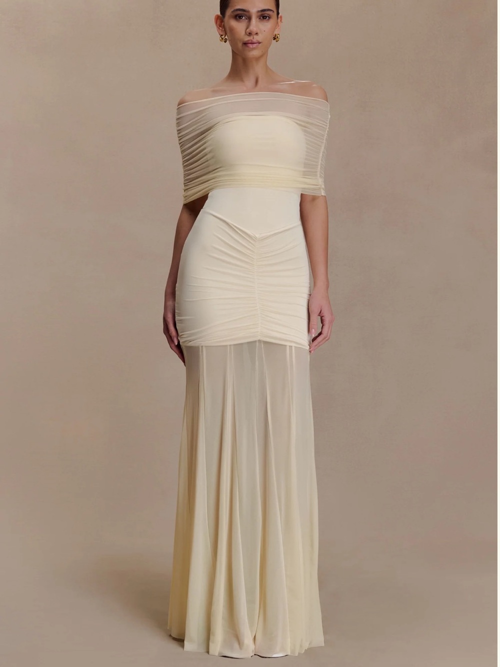 Meshki caspian maxi dress - ivory